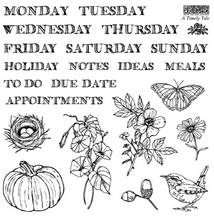 Load image into Gallery viewer, IOD Decor Stamp 15.5 x 15.5cm - A Timely Tale (Mini Stamp - 4 sheets)