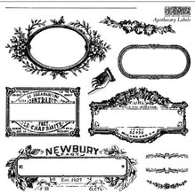 Load image into Gallery viewer, IOD Decor Stamp 15.5 x 15.5cm - Apothecary Labels (Mini Stamp - 4 sheets)