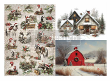 Load image into Gallery viewer, Redesign with Prima Decoupage Paper A3 - Cozy Country Christmas (2 Sheets)