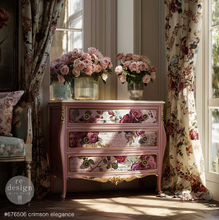 Load image into Gallery viewer, Redesign with Prima Double Delight Decoupage Fibre Paper Set - Crimson Elegance 2 Sheets