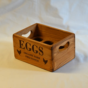 Natural Wooden Egg Box - 1/2 Dozen