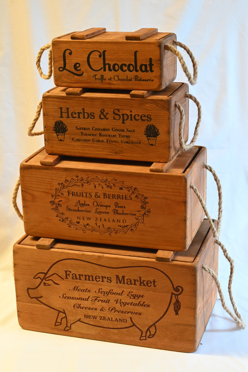 Natural Rope Handle with Lid Crates Farmers Market Rock Me Revamp