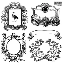 Load image into Gallery viewer, IOD Decor Stamp 15.5 x 15.5cm - Emblems (Mini Stamp - 4 sheets)