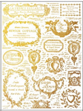 Load image into Gallery viewer, IOD Decor Transfer Pad 31 x 41cm - Gilded GOLD FOIL Etiquettes (4 sheets)