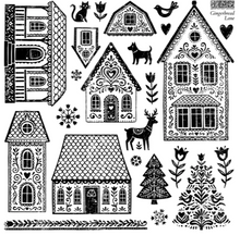Load image into Gallery viewer, IOD Decor Stamp 30.5 x 30.5cm - Gingerbread Lane (With Masks)