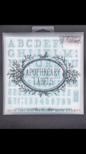 Load image into Gallery viewer, IOD Decor Stamp 15.5 x 15.5cm - Apothecary Labels (Mini Stamp - 4 sheets)