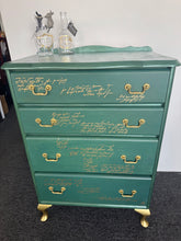 Load image into Gallery viewer, Green Drawers with Gold Detailing