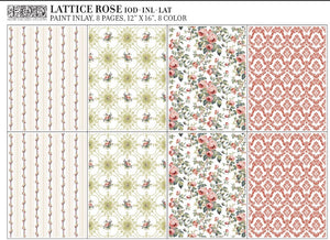 IOD Decor Paint Inlay - Lattice Rose (8 Sheets) ***Limited Edition***