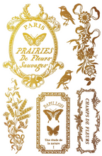 Load image into Gallery viewer, IOD Decor Transfer Pad 20 x 30.5cm - Gilded GOLD/SILVER FOIL Papillon (8 sheets)