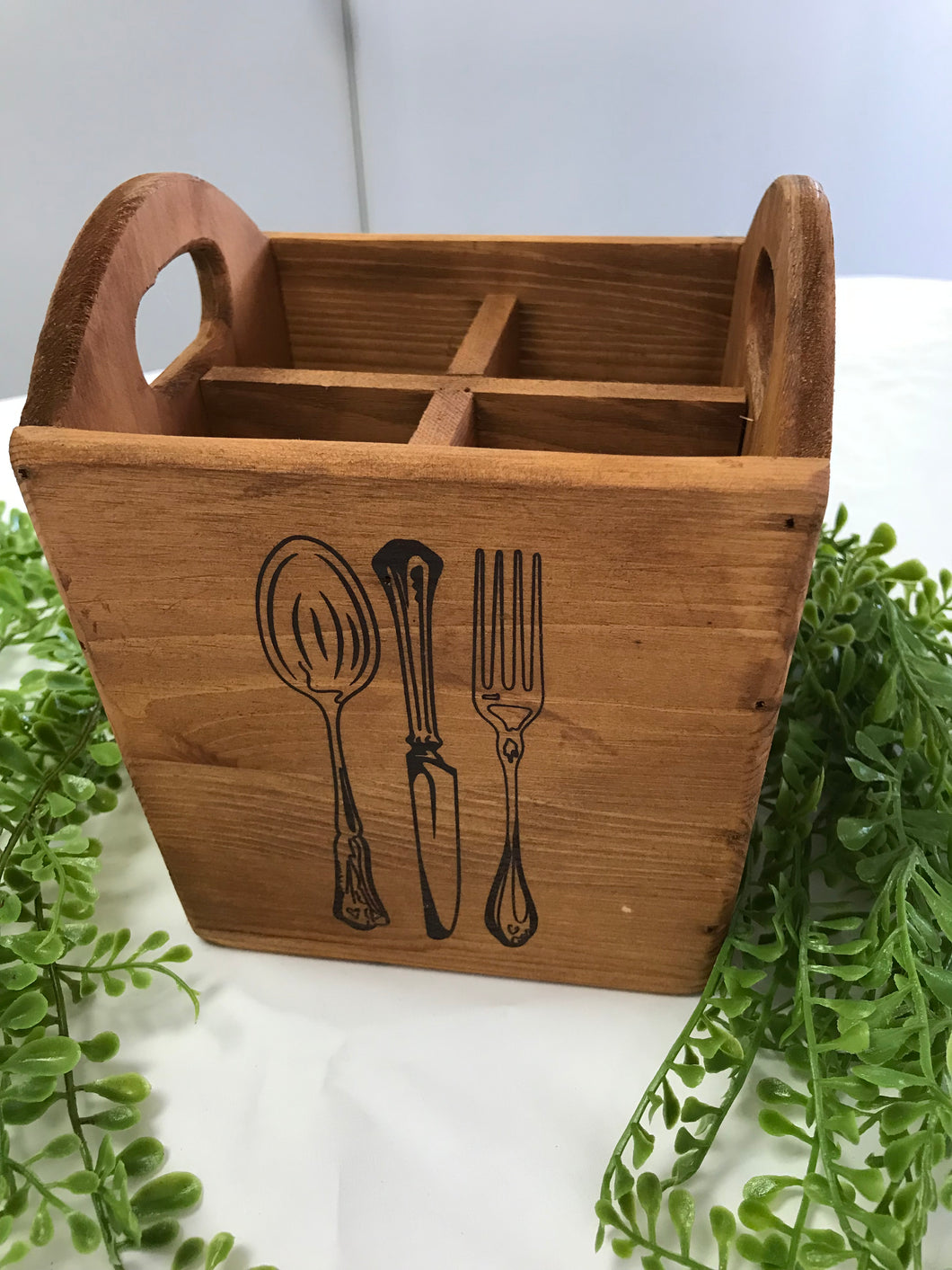 Natural Wooden Cutlery Box