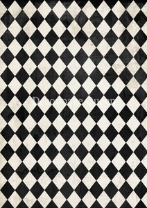 Decoupage Queen A3 Rice Paper - Black and Ivory Harlequin