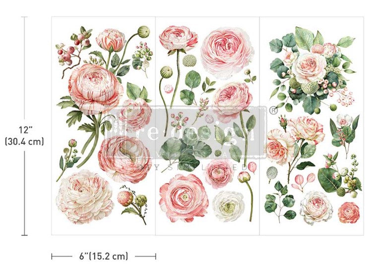 Redesign with Prima Mini Transfer - Blushing Blooms