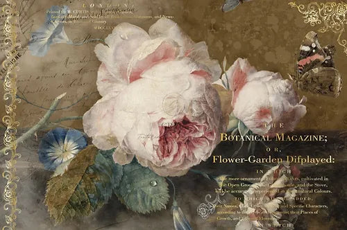 Botanical Magazine Decoupage Paper- A1 size