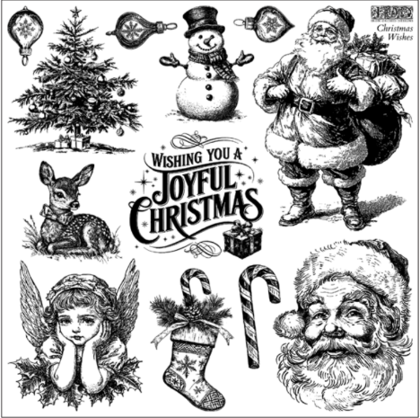 IOD Decor Stamp 30.5 x 30.5cm - Christmas Wishes