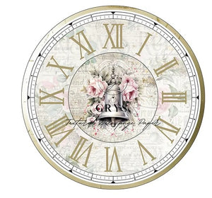 Christmas Time Clock Decoupage Paper