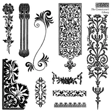 Load image into Gallery viewer, IOD Decor Stamp 15.5 x 15.5cm - The Connosseur's Library Labels (Mini Stamp - 4 Sheets)
