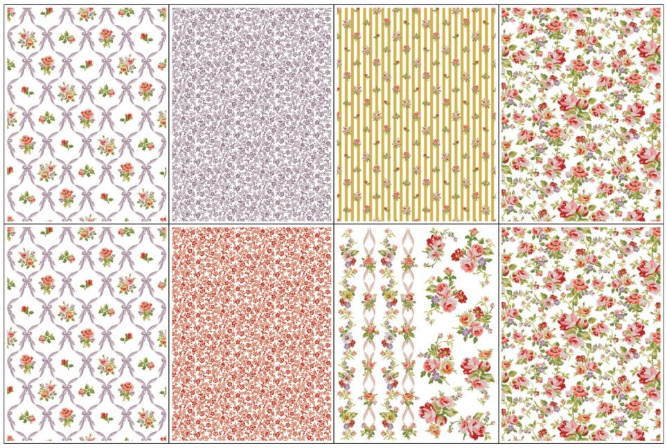 IOD Décor Paint Inlay - Ditsy Bloom (8 Sheets) ***Limited Edition***
