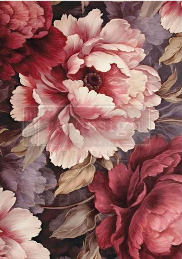 Redesign with Prima Decoupage Fibre Paper - A1 Dreamy Rose Cascade (Limited Release)
