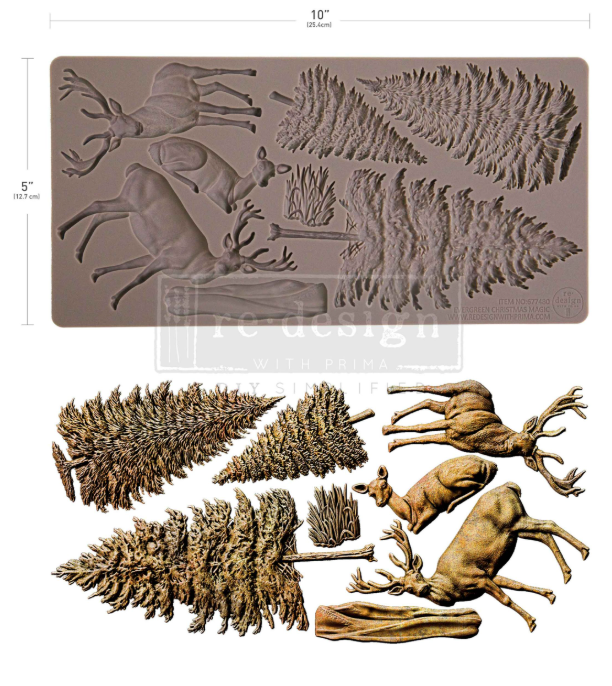 Redesign with Prima Moulds - Evergreen Christmas Magic