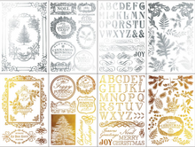 Load image into Gallery viewer, IOD Decor Transfer Pad 20 x 30.5cm - Gilded GOLD/SILVER FOIL Figgy Flouish (8 sheets)
