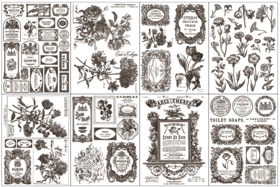 IOD Décor Paint Inlay - Floriography (8 Sheets) ***Limited Edition***
