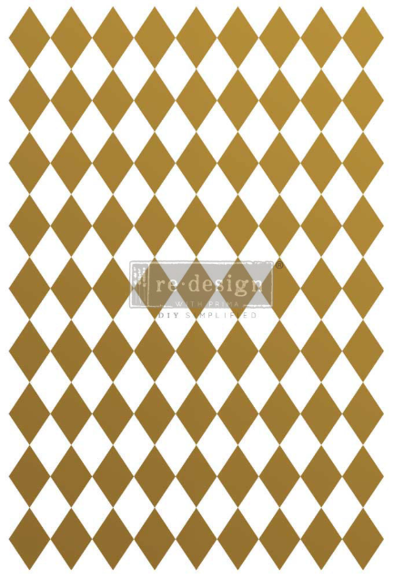 Redesign with Prima Transfer Large - Gold Harlequin