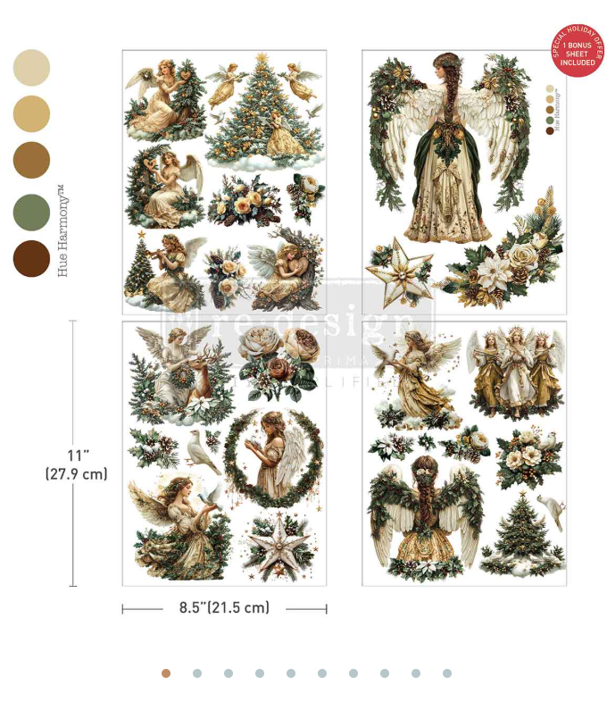 Redesign with Prima Middy Transfer - Heavenly Wings 3 sheets + 1 Bonus Sheet