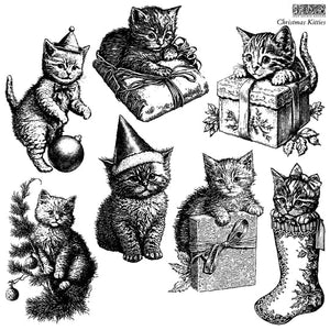 IOD Decor Stamp 30.5 x 30.5cm - Christmas Kitties Limited Edition