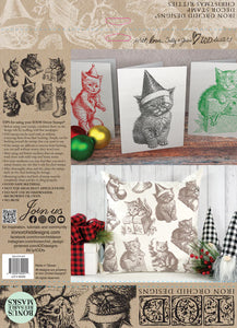 IOD Decor Stamp 30.5 x 30.5cm - Christmas Kitties Limited Edition