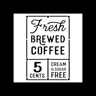 Coffee 5c Sign Stencil - Large Size