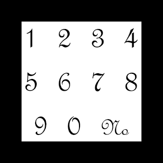 Numbers - French Script Stencil