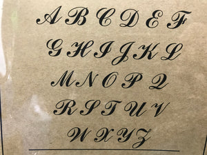 Alphabet Commercial Script CAPS Stencil