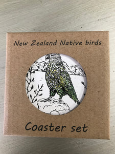 Coasters Set of 4 - New Zealand Native Birds