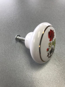 White Flower and Gold Knob