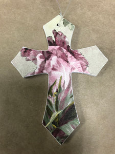 Floral Decoupage Wooden Cross