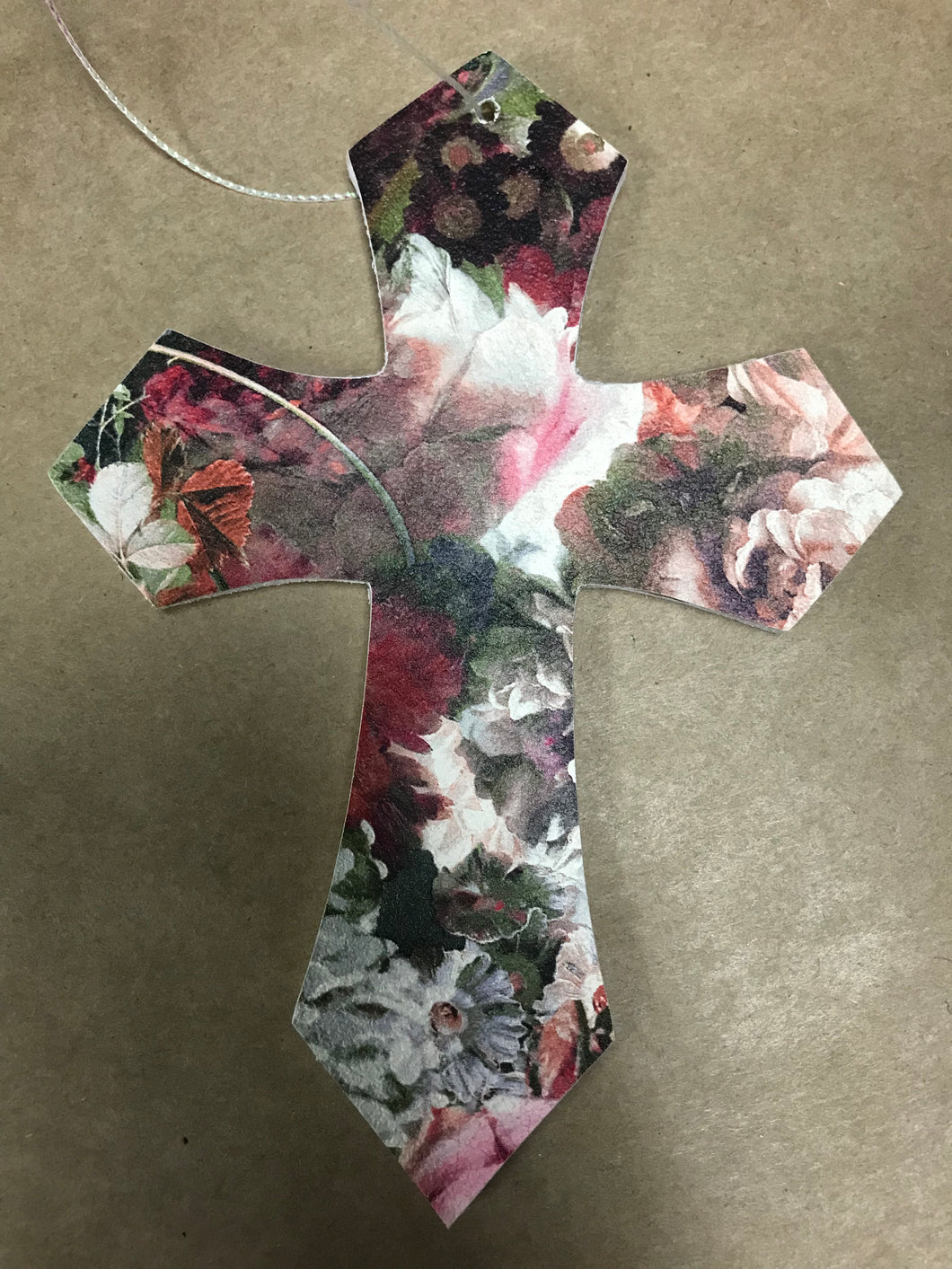 Floral Decoupage Wooden Cross