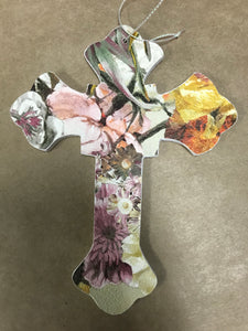 Floral Decoupage Wooden Cross