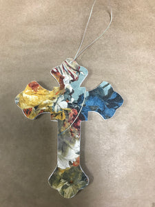 Floral Decoupage Wooden Cross