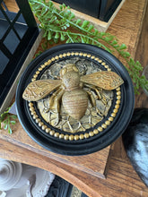 Load image into Gallery viewer, Round Black Deco Resin box with Gold Bee on top
