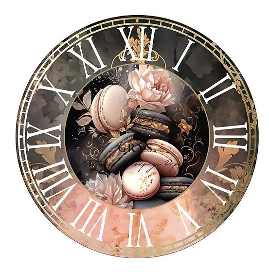 Macaron Clock Decoupage Paper