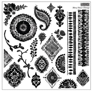 IOD Decor Stamp 30.5 x 30.5cm - Mercy House Chitenge (with masks)