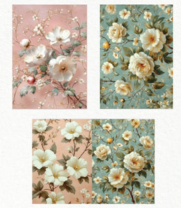 Redesign with Prima Decoupage Fibre Paper -  A3  Pure Petal Elegance(3 Sheets)