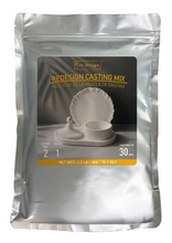 Load image into Gallery viewer, Redesign Casting Mix Kit – 1 bag of mix (2.2 lbs) + 1 silicone mixing cup + 2 plastic measuring cups + 1 silicone square coaster mould + 2 silicone mixing sticks
