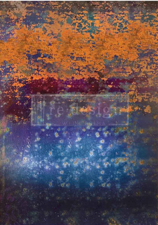 Redesign with Prima Decoupage Fibre Paper - A1 Rustic Blue Rust