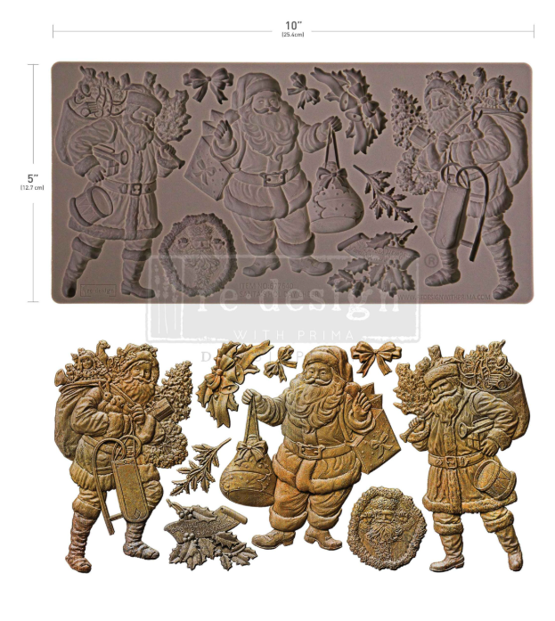 Redesign with Prima Moulds - Santa's Holiday Cheer
