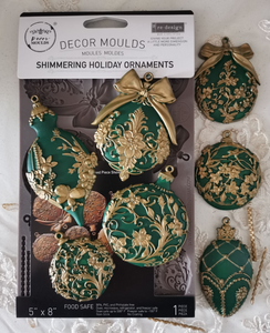 Redesign with Prima Moulds - Shimmering Holiday Ornaments