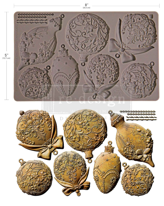 Redesign with Prima Moulds - Shimmering Holiday Ornaments
