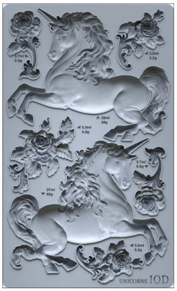 IOD Decor Mould 25 x 15cm - Unicorns