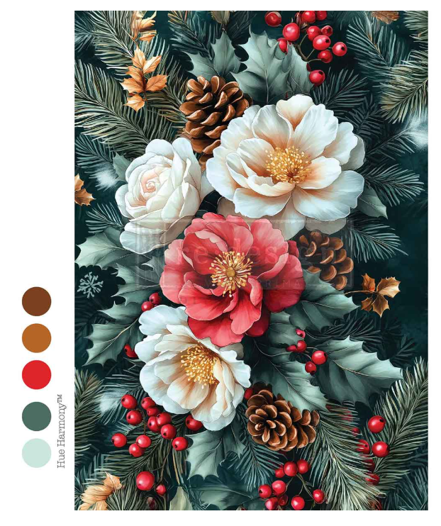 Redesign with Prima Decoupage Fibre Paper - A4  (1 Sheet) Winter's Grace