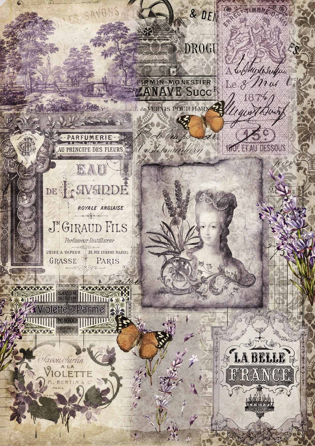 Decoupage Queen A3 and A2 Rice Paper - The Belle of France